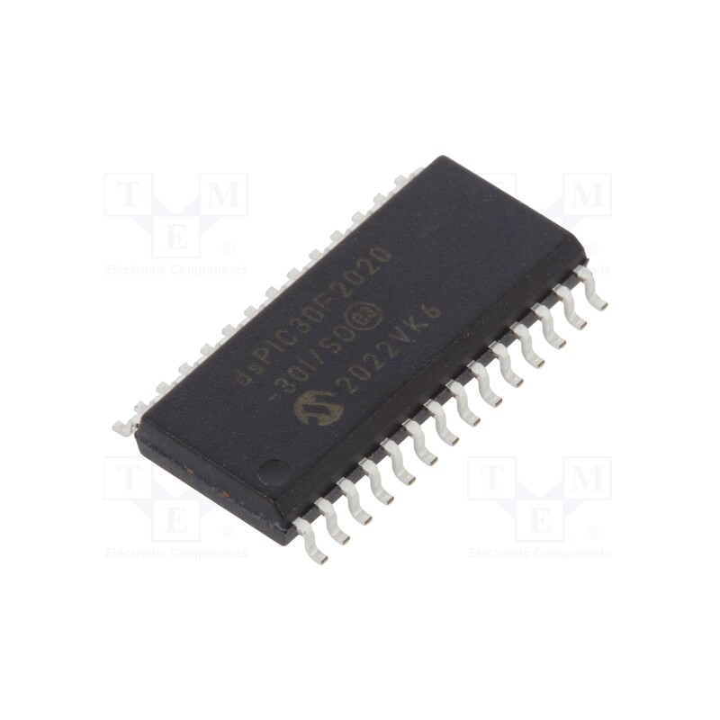 1 pcs x MICROCHIP TECHNOLOGY - DSPIC30F2020-30I/SO - IC: dsPIC microcontroller, 12kB, 512BSRAM, SO28, 3.3÷5VDC, DSPIC