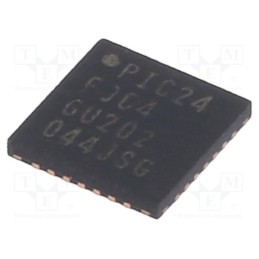 1 pcs x MICROCHIP TECHNOLOGY - PIC24FJ64GU202-I/MV - IC: PIC microcontroller, 64kB, 2÷3.6VDC, SMD, UQFN28, PIC24