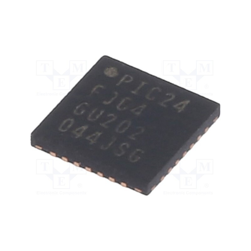 1 pcs x MICROCHIP TECHNOLOGY - PIC24FJ64GU202-I/MV - IC: PIC microcontroller, 64kB, 2÷3.6VDC, SMD, UQFN28, PIC24
