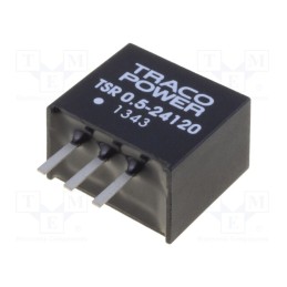 1 pcs x TRACO POWER - TSR 0.5-24120 - Converter: DC/DC, Uin: 15÷32V, Uout: 12VDC, Iout: 500mA, SIP3, 330kHz