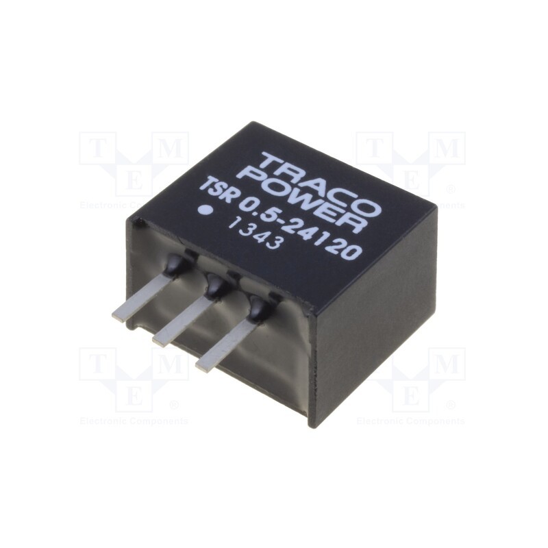 1 pcs x TRACO POWER - TSR 0.5-24120 - Converter: DC/DC, Uin: 15÷32V, Uout: 12VDC, Iout: 500mA, SIP3, 330kHz