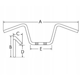 Aluminum handlebar enduro cross quad atv black
