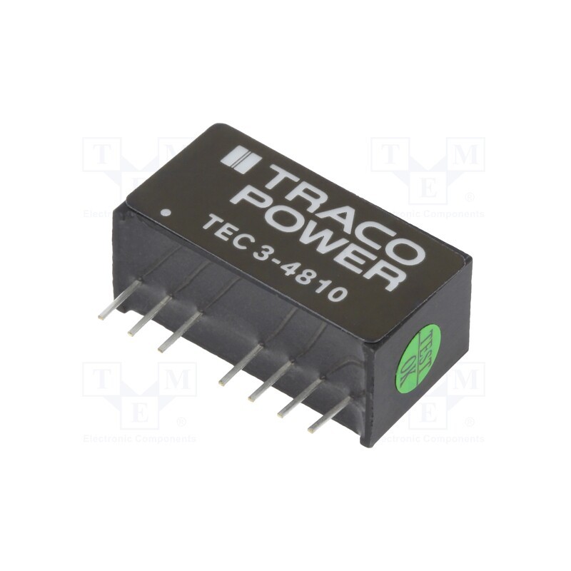 1 pcs x TRACO POWER - TEC 3-4810 - Converter: DC/DC, 3W, Uin: 36÷75V, Uout: 3.3VDC, Iout: 700mA, SIP8
