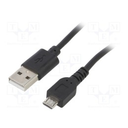 1 pcs x AKYGA - AK-USB-05 - Cable, USB 2.0, USB A plug,USB B micro plug, nickel plated, 0.6m