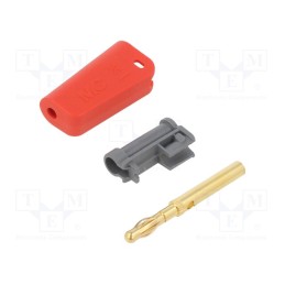 1 pcs x STu00c4UBLI - 64.1039-22 - Plug, 4mm banana, 19A, red, non-insulated,with 4mm axial socket