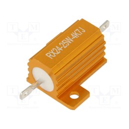 1 pcs x SR PASSIVES - AHP25W-4K7J - Resistor: wire-wound, with heatsink, 4.7kΩ, 25W, ±5%, 30ppm/°C