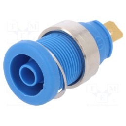1 pcs x HIRSCHMANN T&M - SEB 2610 F4,8 BL - Socket, 4mm banana, 25A, 1kVDC, blue, gold-plated, screw, 32mm, 5mΩ