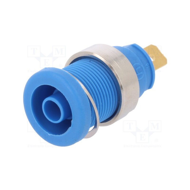 1 pcs x HIRSCHMANN T&M - SEB 2610 F4,8 BL - Socket, 4mm banana, 25A, 1kVDC, blue, gold-plated, screw, 32mm, 5mΩ