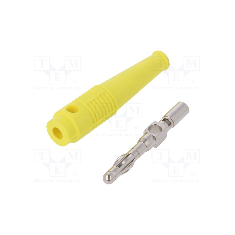 1 pcs x STu00c4UBLI - 64.9199-24 - Plug, 4mm banana, 32A, yellow, 2.5mm2, nickel plated, soldered
