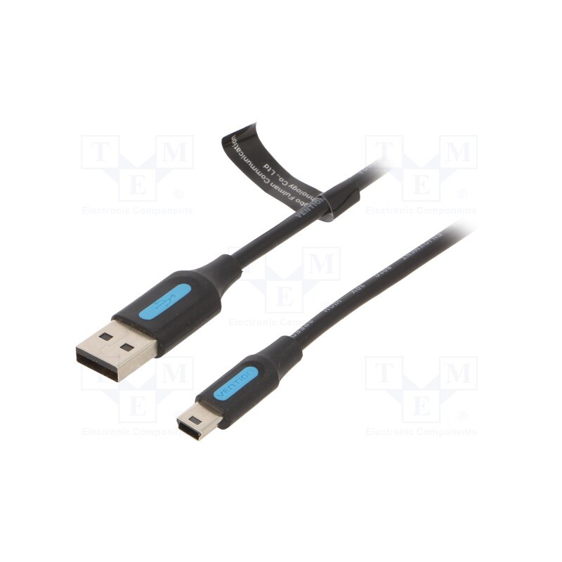 1 pcs x VENTION - COMBD - Cable, USB 2.0, USB A plug,USB B mini plug, nickel plated, 0.5m