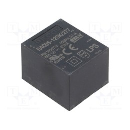 1 pcs x RECOM - RAC05-12SK/277 - Converter: AC/DC, 5W, 85÷305VAC, Usup: 120÷430VDC, Uout: 12VDC, 83%