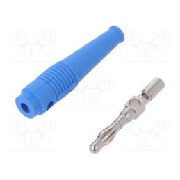 1 pcs x STu00c4UBLI - 64.9199-23 - Plug, 4mm banana, 32A, blue, 2.5mm2, nickel plated, soldered, 69mm
