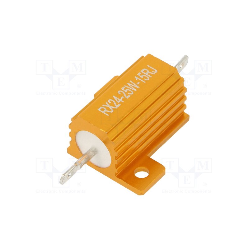 1 pcs x SR PASSIVES - AHP25W-15RJ - Resistor: wire-wound, with heatsink, 15Ω, 25W, ±5%, 50ppm/°C