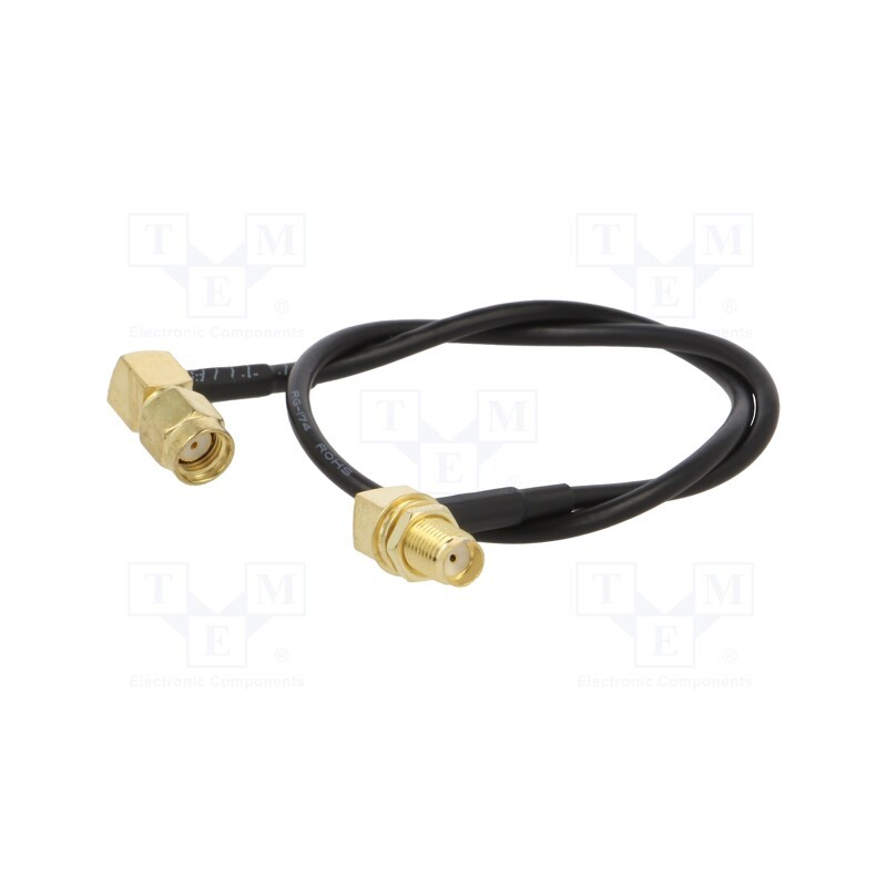 1 pcs x ONTECK - SMA-09-0.3 - Cable, 50Ω, 0.3m, RP-SMA male,SMA socket, black, angled