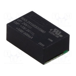 1 pcs x RECOM - RA3-241503D/SMD - Converter: DC/DC, 3W, Uin: 24V, Uout: 15VDC, Uout2: -3VDC, Iout: 100mA