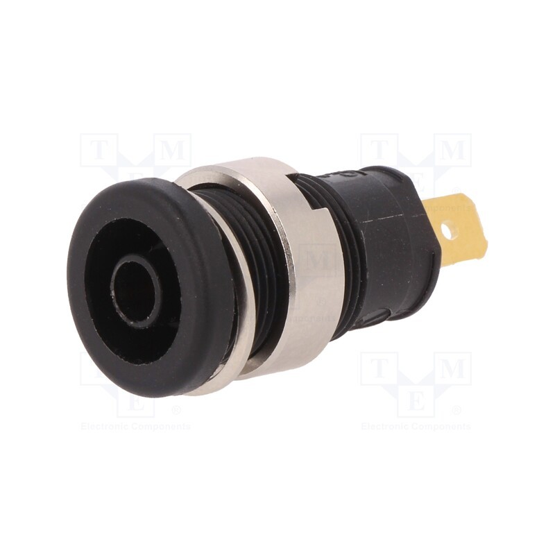 1 pcs x HIRSCHMANN T&M - SEB 2610 F4,8 SW - Socket, 4mm banana, 25A, 1kVDC, black, gold-plated, screw, 32mm