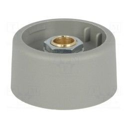 1 pcs x OKW - A3131068 - Knob, without pointer, polyamide, Øshaft: 6mm, Ø31x16mm, grey