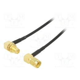 1 pcs x ONTECK - SMA-12-0.5 - Cable, 50Ω, 0.5m, RP-SMA female,SMA plug, black, angled