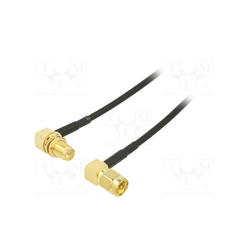 1 pcs x ONTECK - SMA-12-0.5 - Cable, 50Ω, 0.5m, RP-SMA female,SMA plug, black, angled
