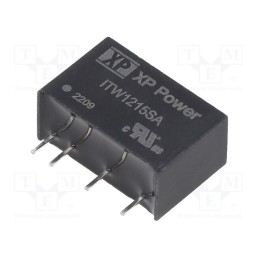 1 pcs x XP POWER - ITW1215SA - Converter: DC/DC, 1W, Uin: 9÷18V, Uout: 15VDC, Iout: 67mA, SIP, 550kHz