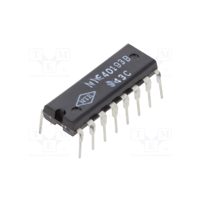 1 pcs x NTE Electronics - NTE40193B - IC: digital, binary up/down counter, CMOS, THT, DIP16, 3÷18VDC