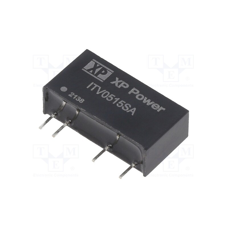 1 pcs x XP POWER - ITV0515SA - Converter: DC/DC, 1W, Uin: 5V, Uout: 15VDC, Iout: 66.7mA, SIP, 50kHz