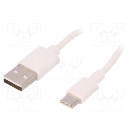 1 pcs x Goobay - 59126 - Cable, USB 2.0, USB A plug,USB C plug, 0.5m, white, Core: Cu, PVC