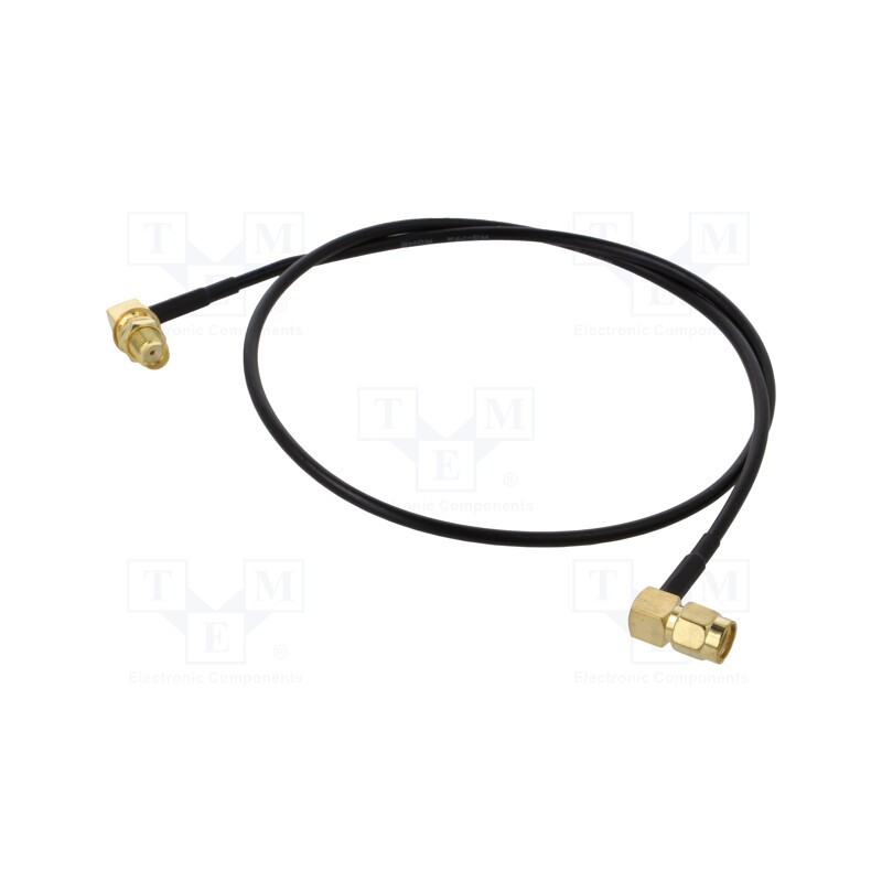 1 pcs x ONTECK - SMA-09-0.5 - Cable, 50Ω, 0.5m, RP-SMA male,SMA socket, black, angled