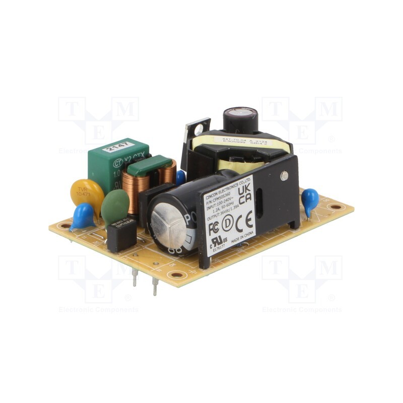 1 pcs x CINCON - CFM50S360-P - Converter: AC/DC, 50W, 90÷264VAC, Usup: 120÷370VDC, Uout: 36VDC