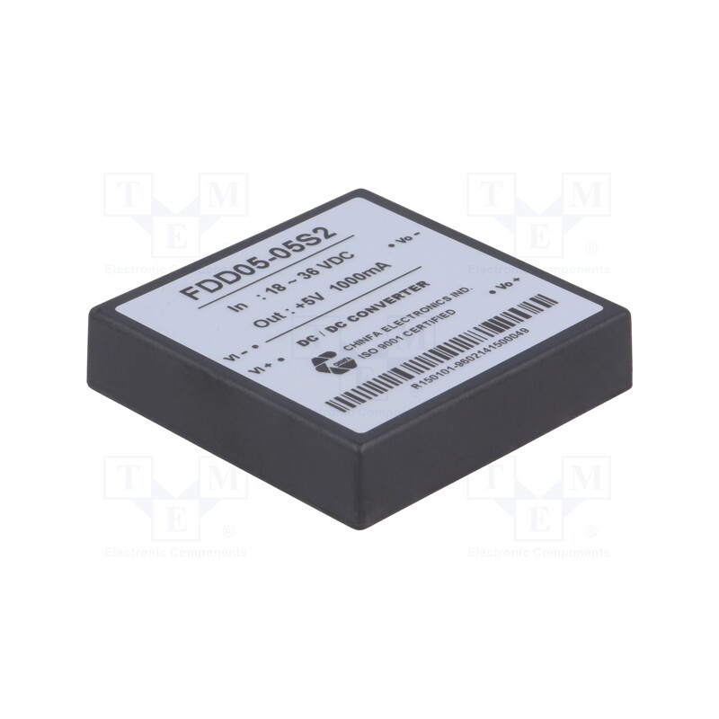 1 pcs x CHINFA ELECTRONICS - FDD05-05S2 - Converter: DC/DC, 5W, Uin: 18÷36V, Uout: 5VDC, Iout: 1000mA