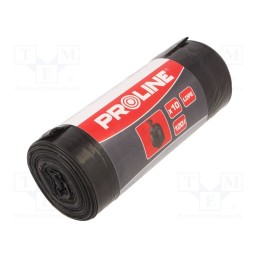 1 rol x PROLINE - 41203 - Trash bags, polyetylene LD, black, 120l, 10pcs.