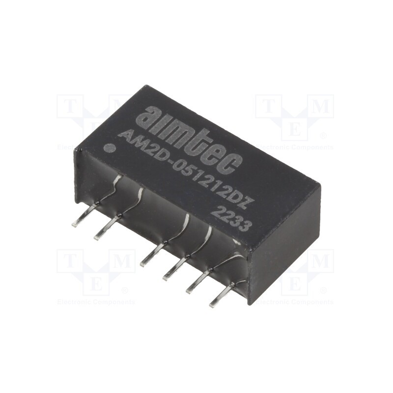 1 pcs x AIMTEC - AM2D-051212DZ - Converter: DC/DC, 2W, Uin: 4.5÷5.5V, Uout: 12VDC, Uout2: 12VDC, SIP7
