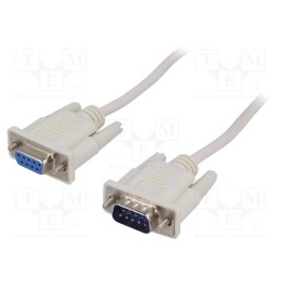 1 pcs x AKYGA - AK-CO-01 - Cable, D-Sub 9pin socket,D-Sub 9pin plug, 2m, white