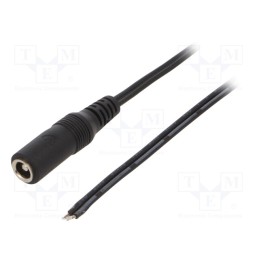 1 pcs x MFG - DC2400.0150E - Cable, 2x0.5mm2, wires,DC 5,5/2,5 socket, straight, black, 1.5m
