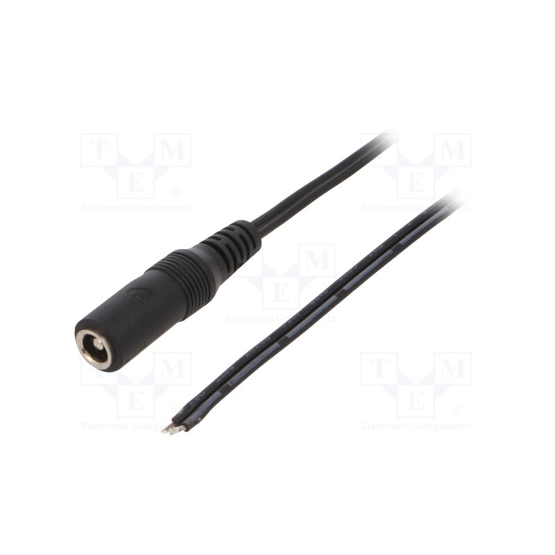 1 pcs x MFG - DC2400.0150E - Cable, 2x0.5mm2, wires,DC 5,5/2,5 socket, straight, black, 1.5m
