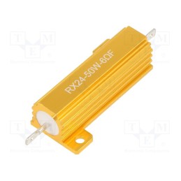 1 pcs x SR PASSIVES - AHP50W-6RF - Resistor: wire-wound, with heatsink, 6Ω, 50W, ±1%, 50ppm/°C, 38.5mm