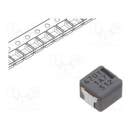 1 pcs x PANASONIC - ETQP5M470YFM - Inductor: wire, SMD, 47uH, 4.1A, 156mΩ, ±20%, 7.5x7x5.4mm, -40÷150°C