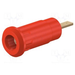 1 pcs x STu00c4UBLI - 65.9099-22 - Socket, 2mm banana, 10A, 28mm, red, soldered,on panel, insulated