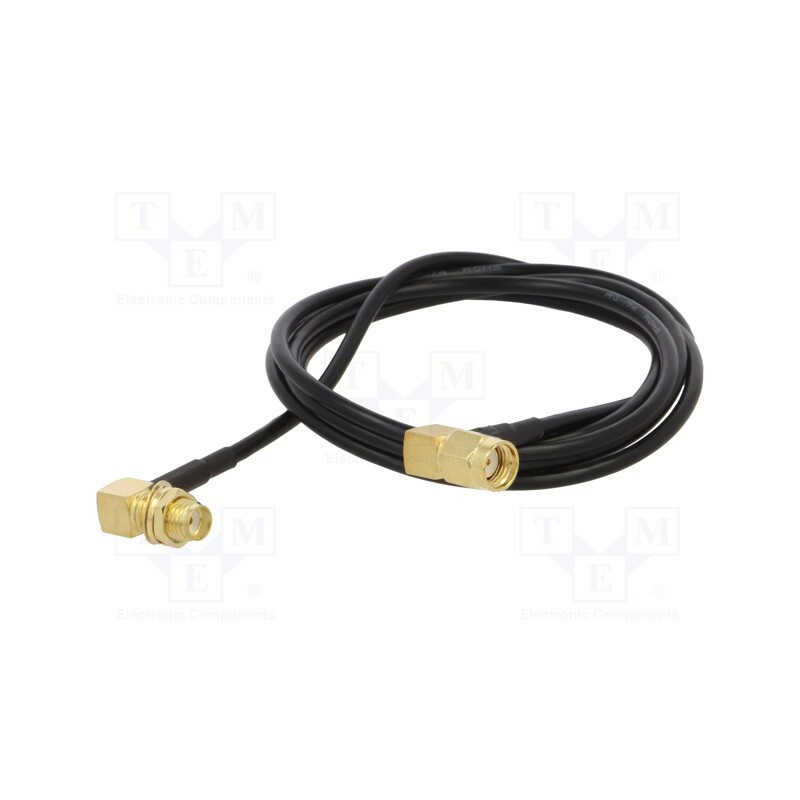 1 pcs x ONTECK - SMA-09-1.0 - Cable, 50Ω, 1m, RP-SMA male,SMA socket, black, angled