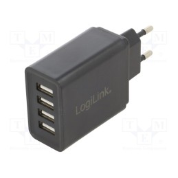 1 pcs x LOGILINK - PA0211 - Power supply: switched-mode, plug, 5VDC, 4.8A, 24W, Plug: EU, black