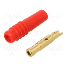 1 pcs x STu00c4UBLI - 22.2603-22 - Socket, 1mm banana, 6A, 30VAC, 60VDC, red, Plating: gold-plated