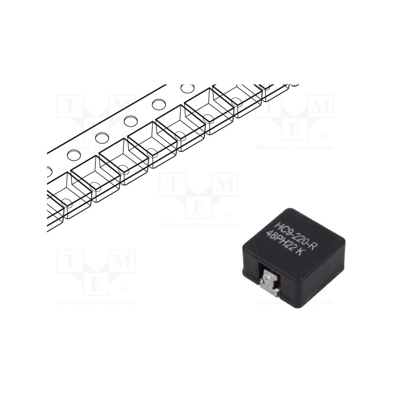 1 pcs x EATON ELECTRONICS - HC9-220-R - Inductor: wire, SMD, 22.4uH, Ioper: 6.3A, 25.7mΩ, ±15%, Isat: 6A