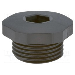1 pcs x HUMMEL - 1.255.1201.50 - Stopper, M12, 1.5, IP54, polyamide, black, V-NE Metric, -20÷80°C