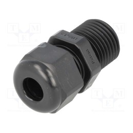 1 pcs x HELUKABEL - HSK-L M16 RAL9005 91701 - Cable gland, with long thread, M16, 1.5, IP68, polyamide, black