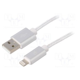 1 pcs x GEMBIRD - CCB-MUSB2B-AMLM-6-S - Cable, USB 2.0, Apple Lightning plug,USB A plug, gold-plated