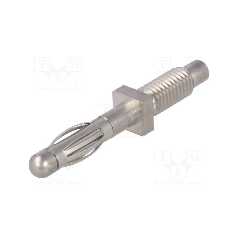 1 pcs x SCHu00dcTZINGER - FK 1386 NI - Plug, 4mm banana, 32A, 33VAC, 70VDC, 38.5mm, nickel plated, 2.5mm2
