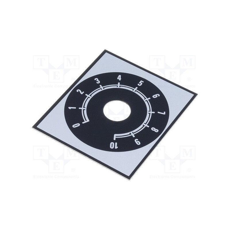 1 pcs x SUPERTRONIC - 220.203 - Scale, Range: 0 ÷ 10, 48x42mm, Øhole: 10mm, aluminium