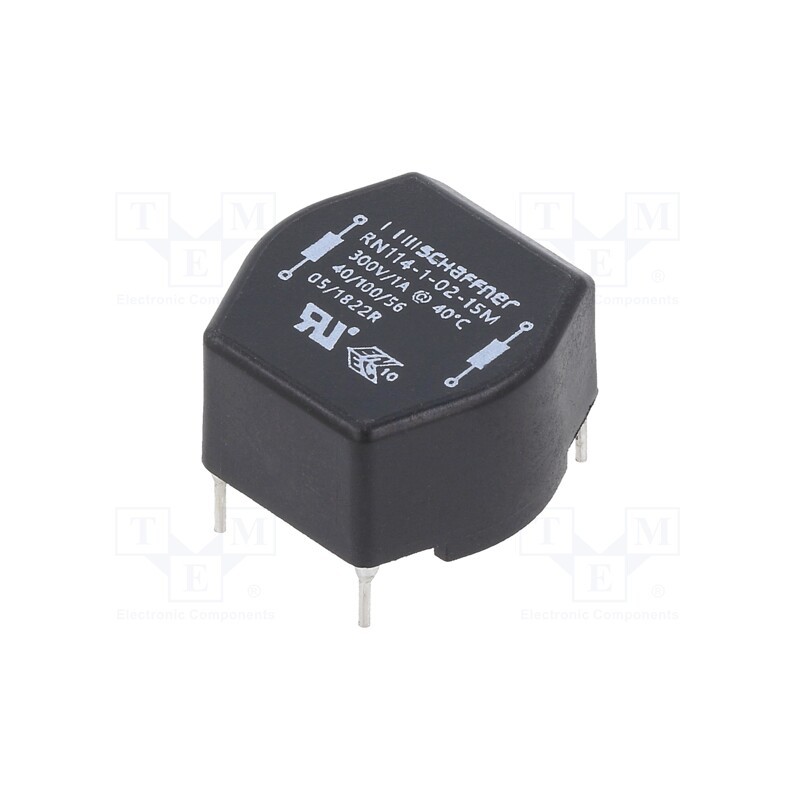 1 pcs x SCHAFFNER - RN114-1-02-15M - Inductor: wire with current compensation, THT, 15mH, 1A, 370mΩ