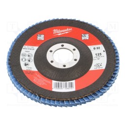 1 pcs x Milwaukee - 4932472225 - Flap grinding wheels, Ø: 125mm, Øhole: 22.2mm, Granularity: 60