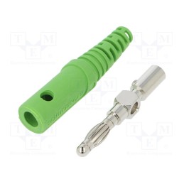 1 pcs x SCHu00dcTZINGER - FK 8 S NI / GN - Plug, 4mm banana, 32A, 33VAC, 70VDC, green, Max.wire diam: 4mm
